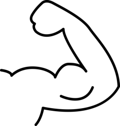 Muscle Flex Outline Digital Sketch Svg Design, Free Vectors File